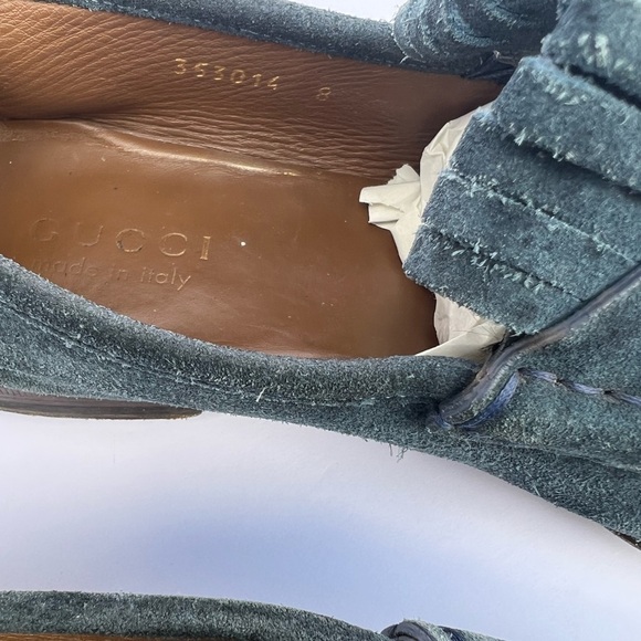 Gucci Blue Suede Horsebit Men’s Loafers 353014 - Picture 5 of 15